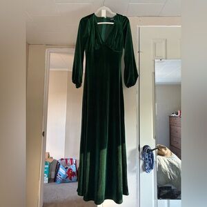 Dark green velvet maxi from ModCloth XS